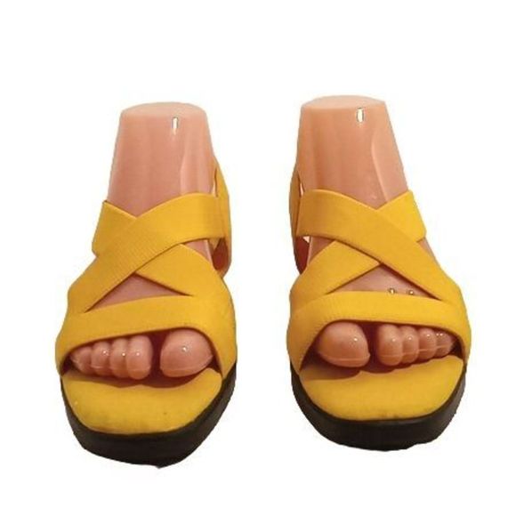 Active Air Yellow Strappy Sandals Women's Size 8.5 - Picture 3 of 8